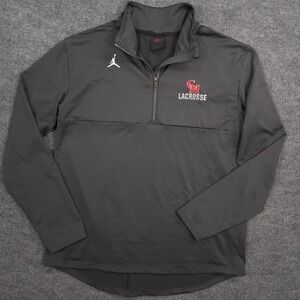 Jordan Team 1/4 Zip Mens L Dark Gray Jumpman Performance Pullover CM Lacrosse